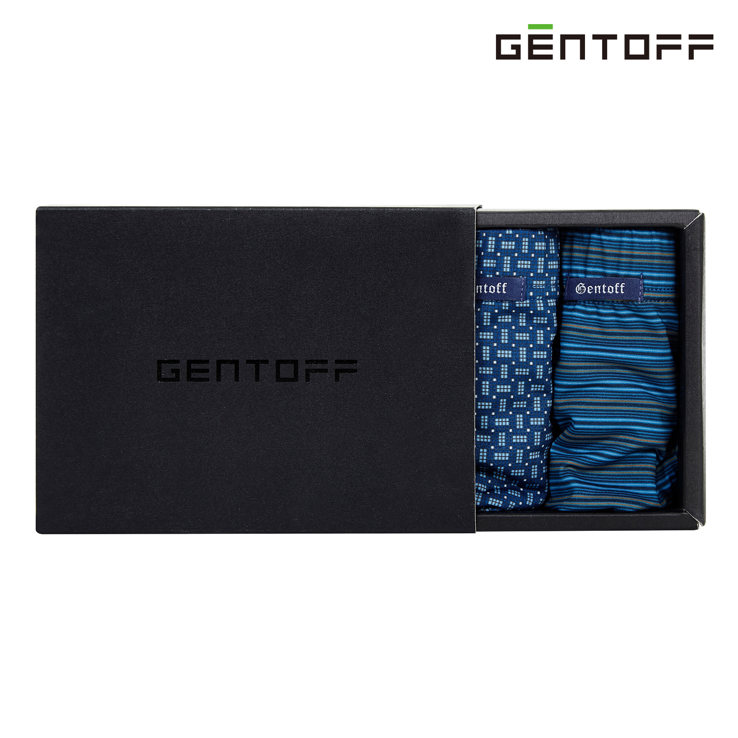 GENTOFF 비비안 남자속옷 블루 폴리스판 드로즈 2SET PT10D2S