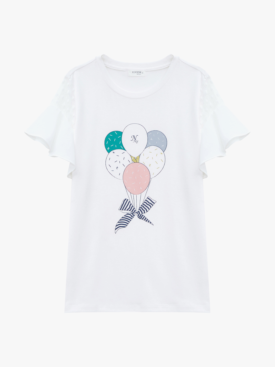 나나핏 풍선 프린트 여성 3부 티셔츠 EZ107ZW